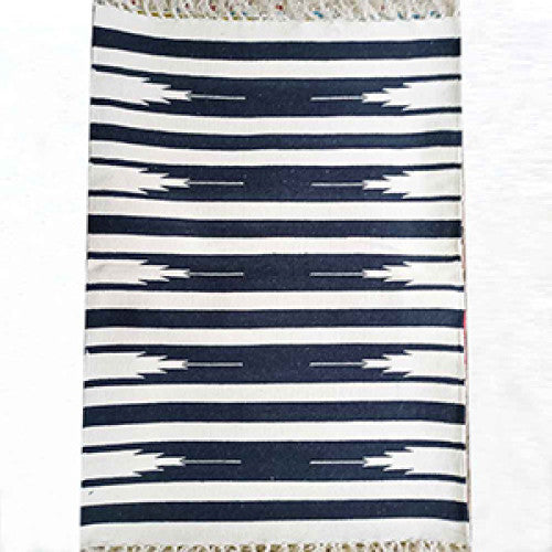 Handwoven Interlock Design Cotton Warangal Durries