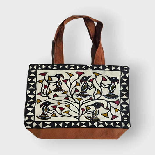 White Birds Khovar Jute Bag