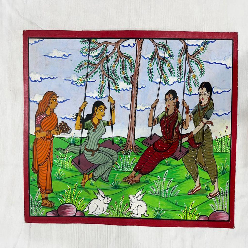 Women On Jhula Odisha Patchithra (10x12inch)