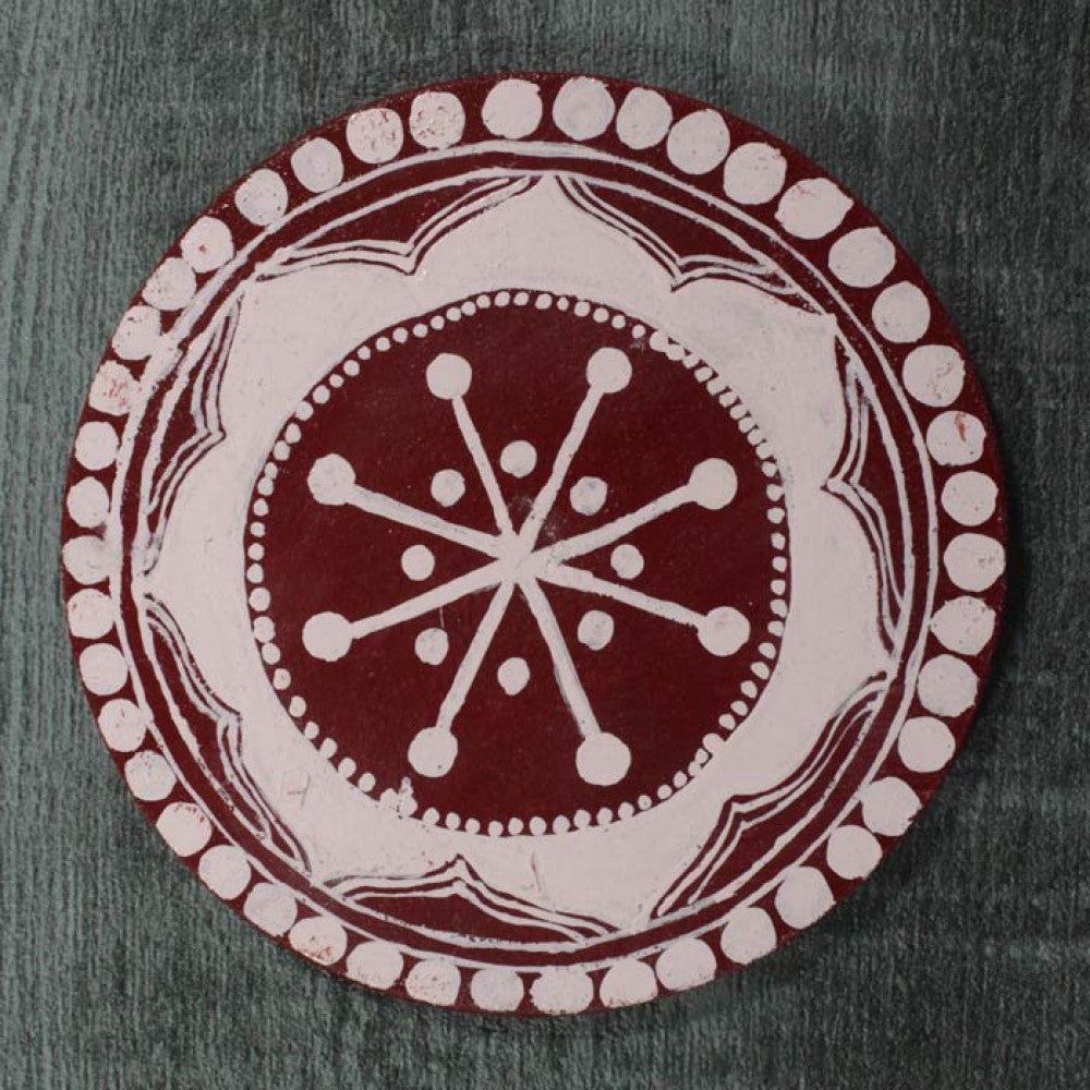 Wood Coasters On Uttarakhand Aipan Art – Set of 6