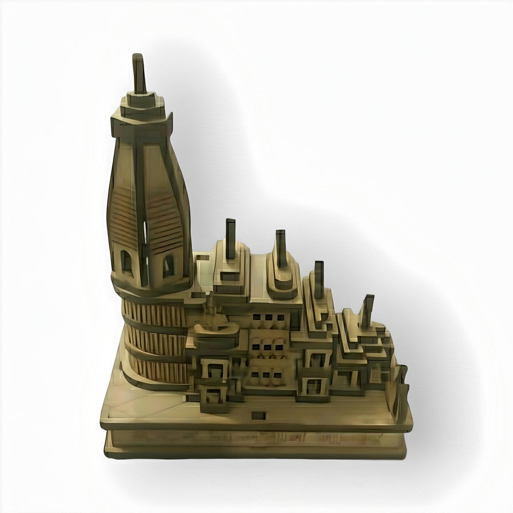Wooden Handcarved Ayodhya Lord Ram Janmabhoomi Temple Model