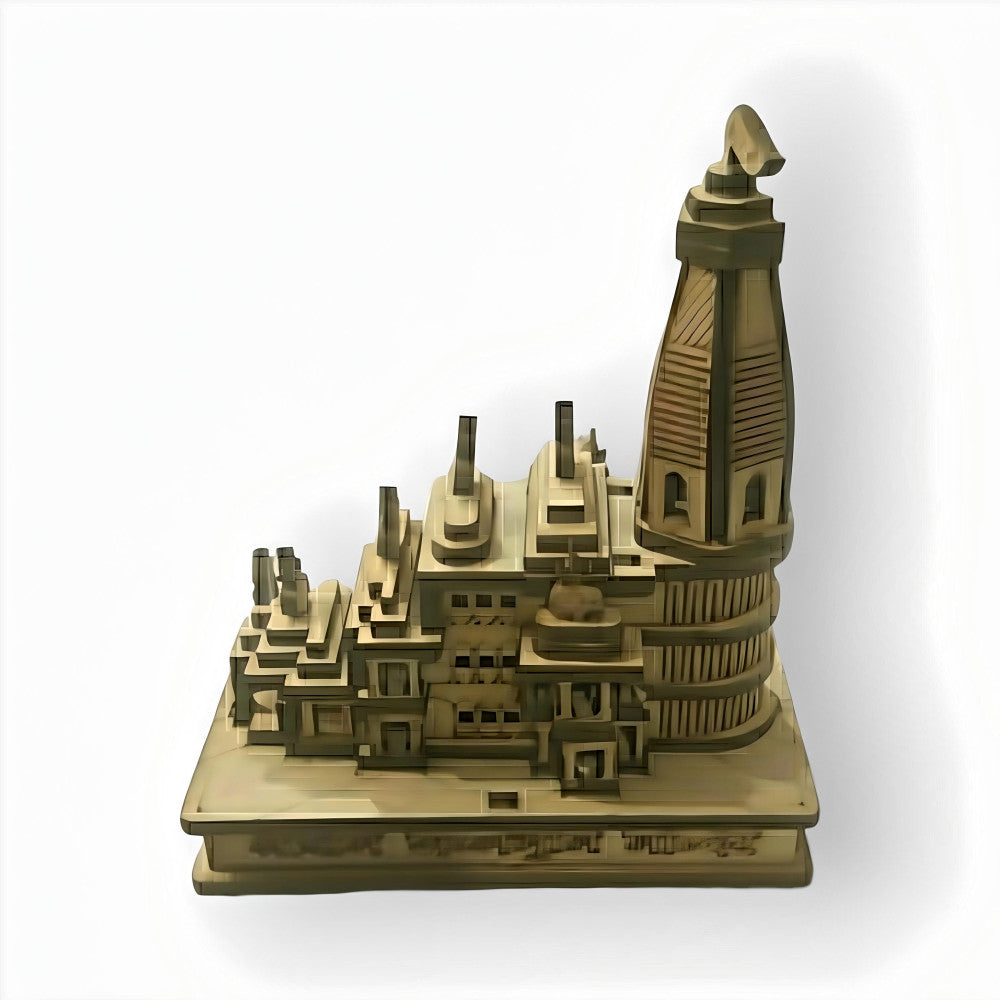 Wooden Handcarved Ayodhya Lord Ram Janmabhoomi Temple Model