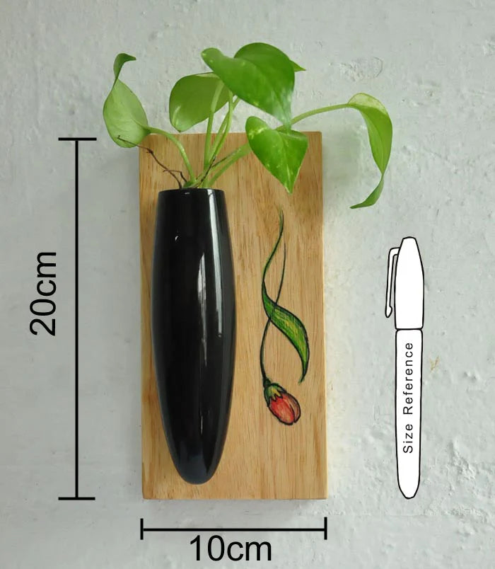 Wooden Home Decor Mini Wall Hanging Planter (Blue)