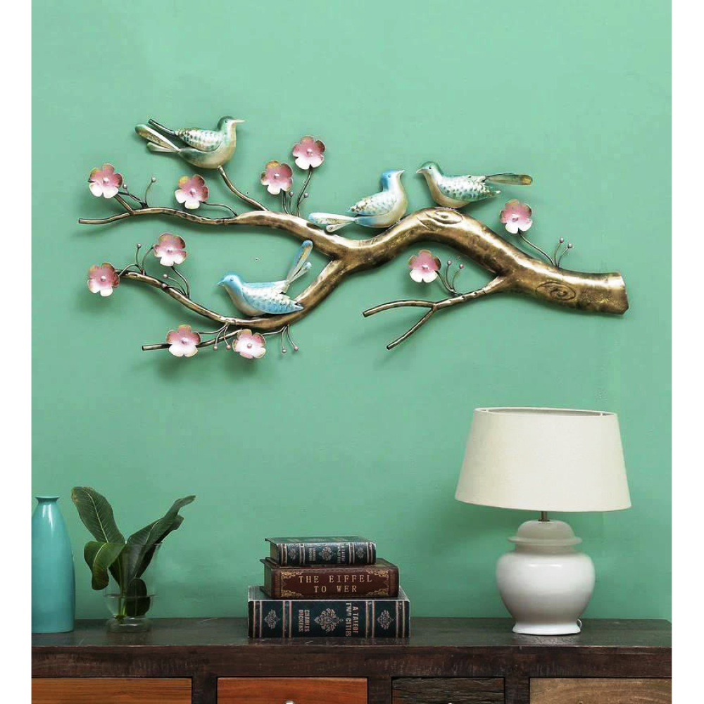 Wrought Iron Birds On Branch Wall Décor